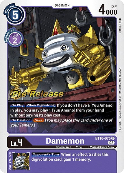 Damemon [BT10-075] [Xros Encounter Pre-Release Cards] | Mindsight Gaming