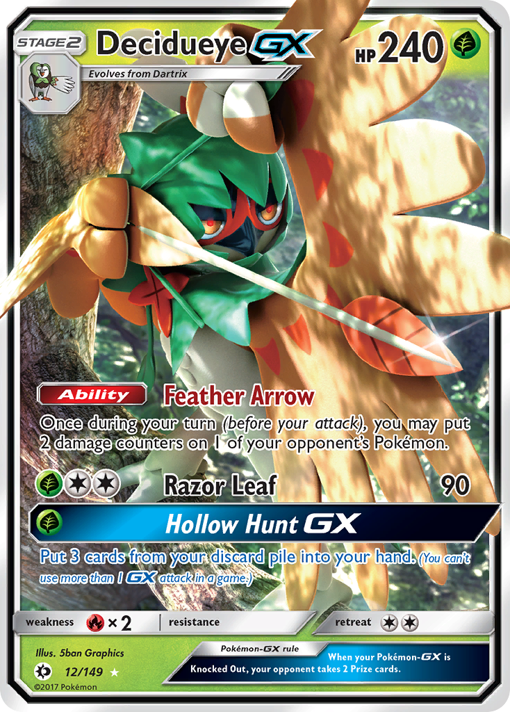 Decidueye GX (12/149) [Sun & Moon: Base Set] | Mindsight Gaming