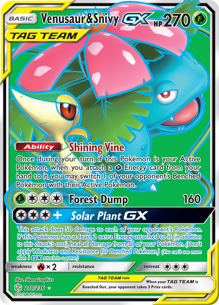 Venusaur & Snivy GX (210/236) [Sun & Moon: Cosmic Eclipse] | Mindsight Gaming