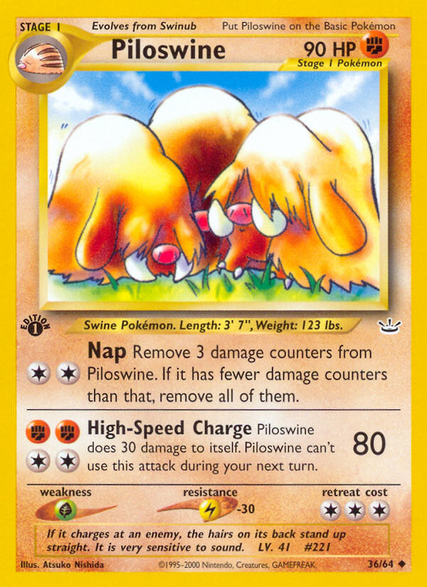 Piloswine (36/64) [Neo Revelation 1st Edition] | Mindsight Gaming