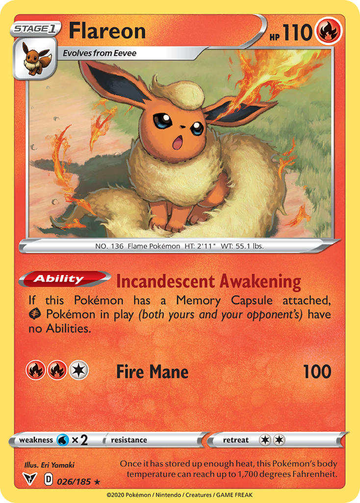 Flareon (026/185) [Sword & Shield: Vivid Voltage] | Mindsight Gaming