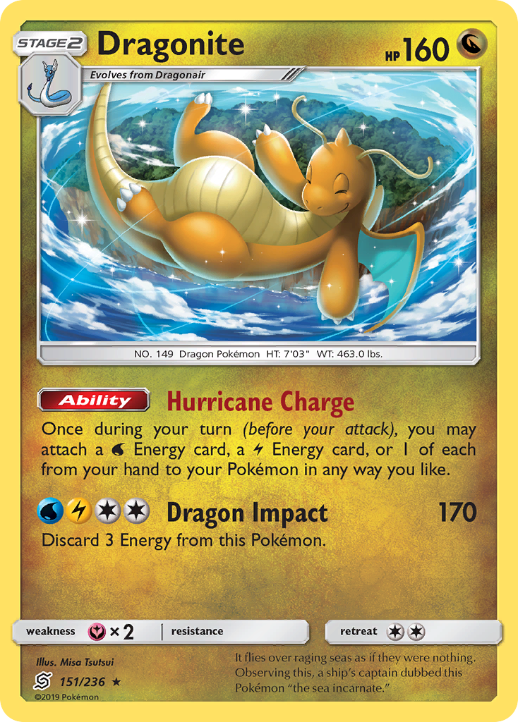 Dragonite (151/236) (Cosmos Holo) [Sun & Moon: Unified Minds] | Mindsight Gaming