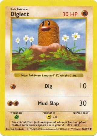 Diglett (47/102) [Base Set Shadowless Unlimited] | Mindsight Gaming