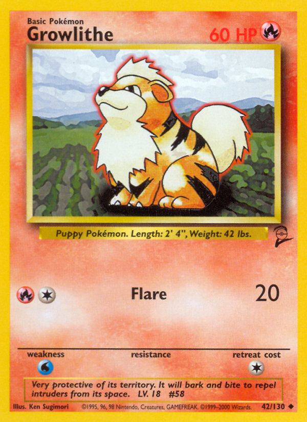 Growlithe (42/130) [Base Set 2] | Mindsight Gaming