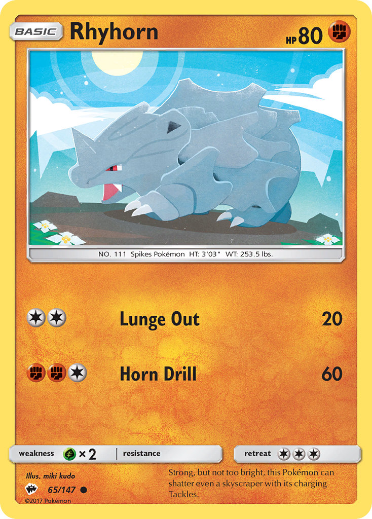 Rhyhorn (65/147) [Sun & Moon: Burning Shadows] | Mindsight Gaming