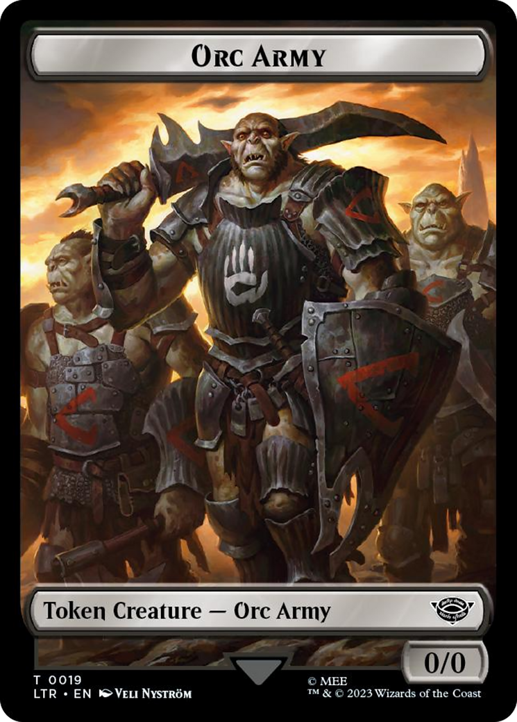 Orc Army (0019) // Food (0023) Double-Sided Token (Surge Foil) [The Lord of the Rings: Tales of Middle-Earth Tokens] | Mindsight Gaming