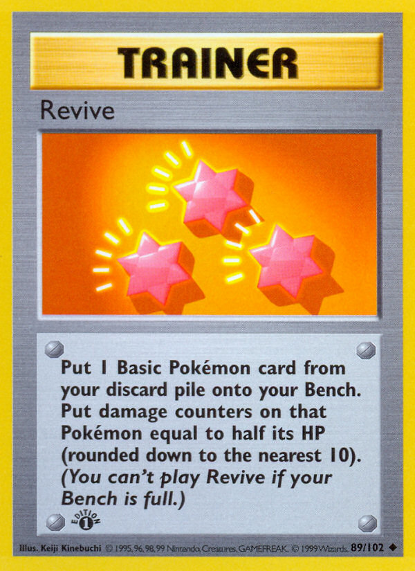 Revive (89/102) (Shadowless) [Base Set 1st Edition] | Mindsight Gaming