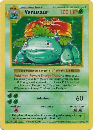 Venusaur (15/102) [Base Set Shadowless Unlimited] | Mindsight Gaming