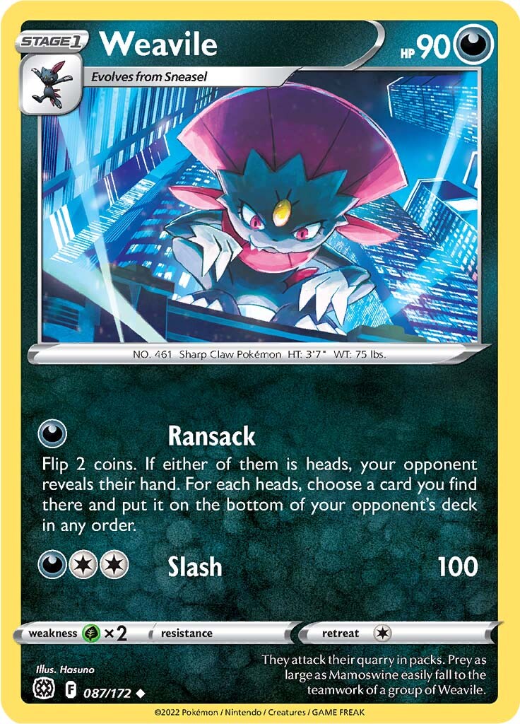 Weavile (087/172) [Sword & Shield: Brilliant Stars] | Mindsight Gaming