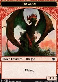 Dragon (006) // Gold (010) Double-sided Token [Commander 2017 Tokens] | Mindsight Gaming