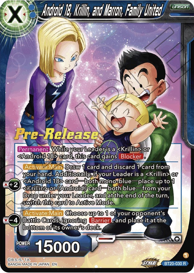Android 18, Krillin, and Maron, Family United (BT20-030) [Power Absorbed Prerelease Promos] | Mindsight Gaming