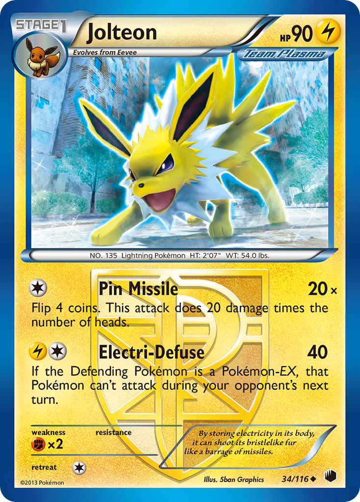 Jolteon (34/116) [Black & White: Plasma Freeze] | Mindsight Gaming