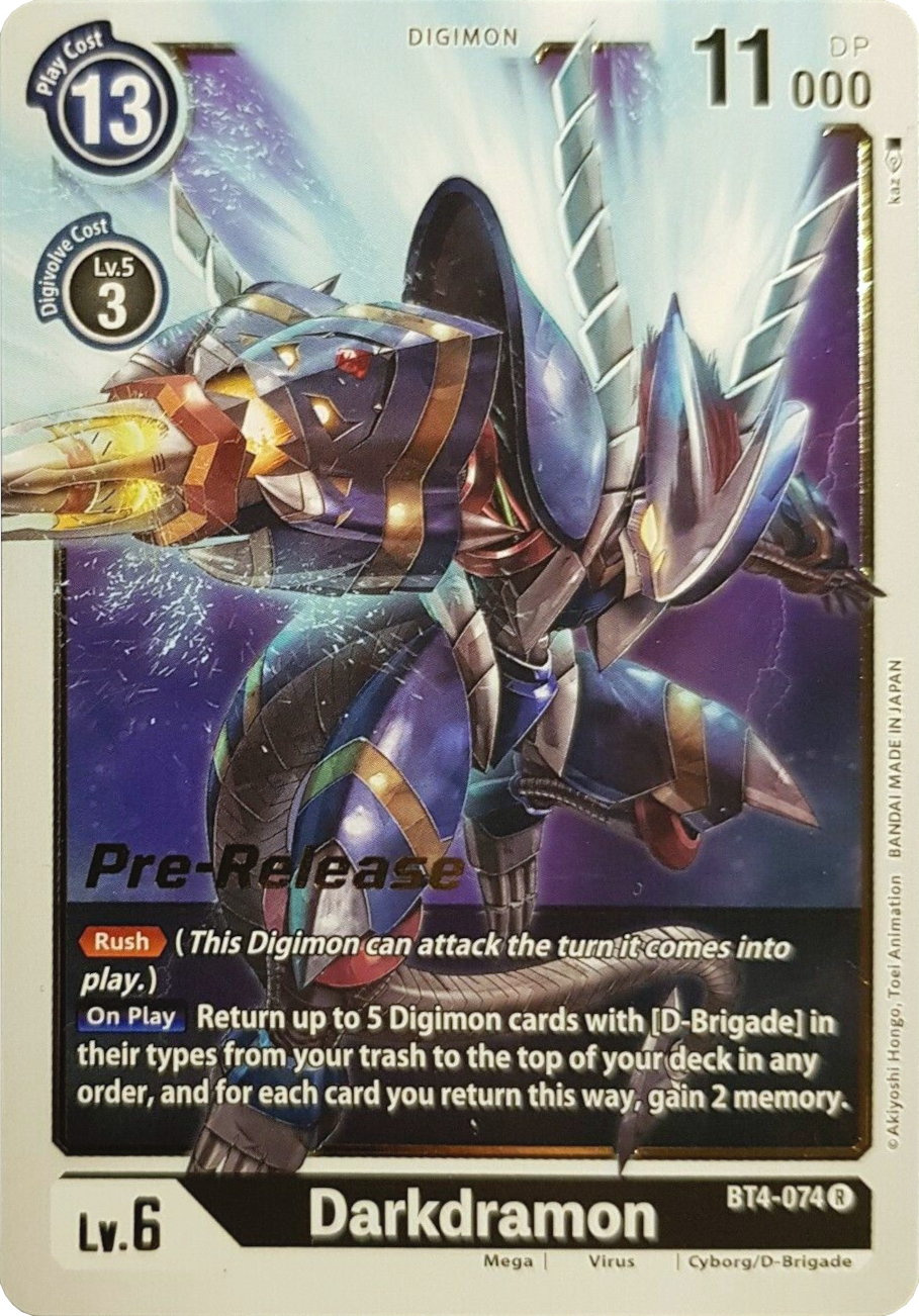 Darkdramon [BT4-074] [Great Legend Pre-Release Promos] | Mindsight Gaming