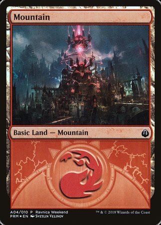 Mountain - Izzet (A04) [GRN Ravnica Weekend] | Mindsight Gaming