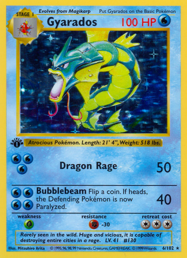 Gyarados (6/102) (Shadowless) [Base Set 1st Edition] | Mindsight Gaming