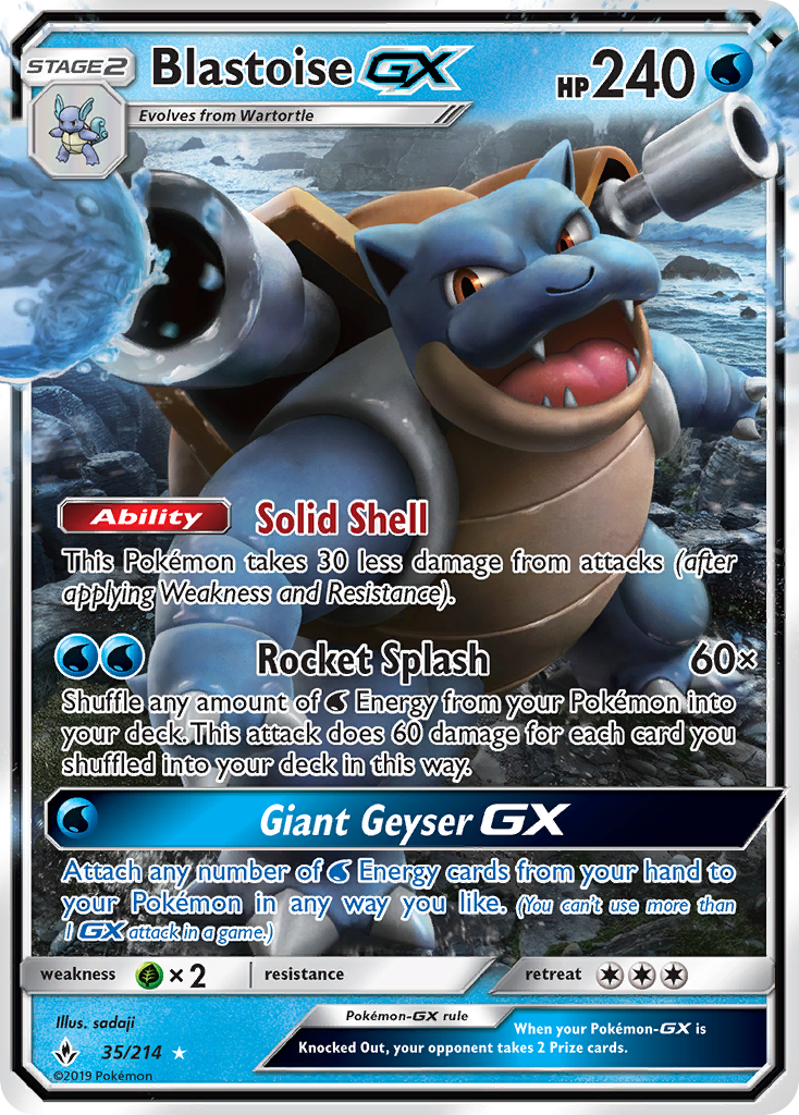 Blastoise GX (35/214) [Sun & Moon: Unbroken Bonds] | Mindsight Gaming