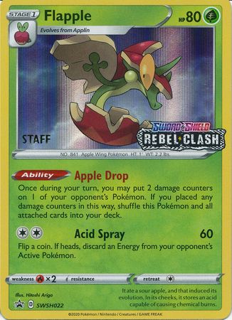 Flapple (SWSH022) (Staff Prerelease Promo) [Sword & Shield: Black Star Promos] | Mindsight Gaming