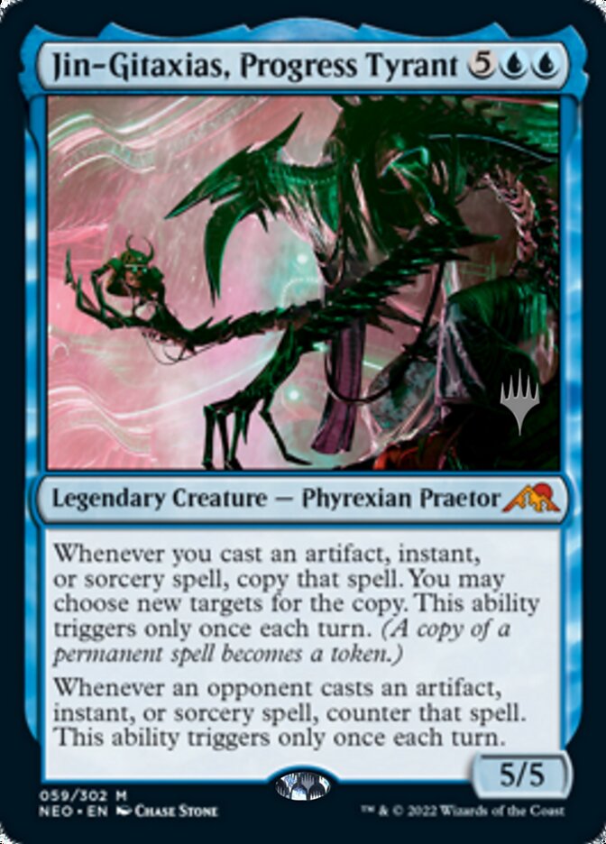 Jin-Gitaxias, Progress Tyrant (Promo Pack) [Kamigawa: Neon Dynasty Promos] | Mindsight Gaming