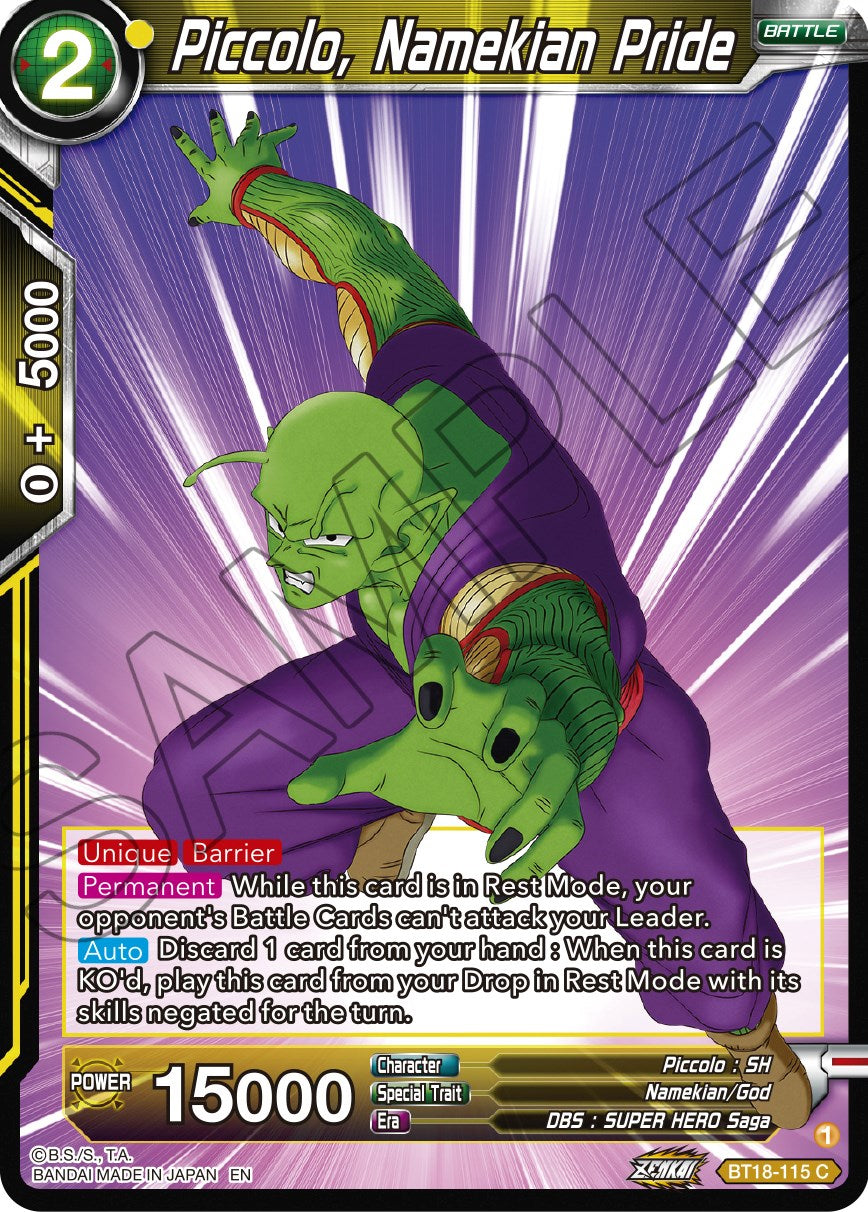 Piccolo, Namekian Pride (BT18-115) [Dawn of the Z-Legends] | Mindsight Gaming