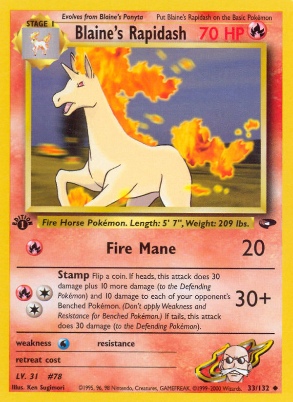 Blaine's Rapidash (33/132) [Gym Challenge 1st Edition] | Mindsight Gaming