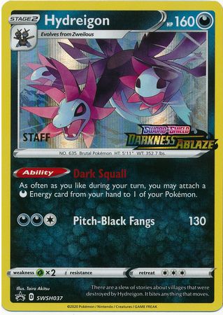 Hydreigon (SWSH037) (Staff Prerelease Promo) [Sword & Shield: Black Star Promos] | Mindsight Gaming