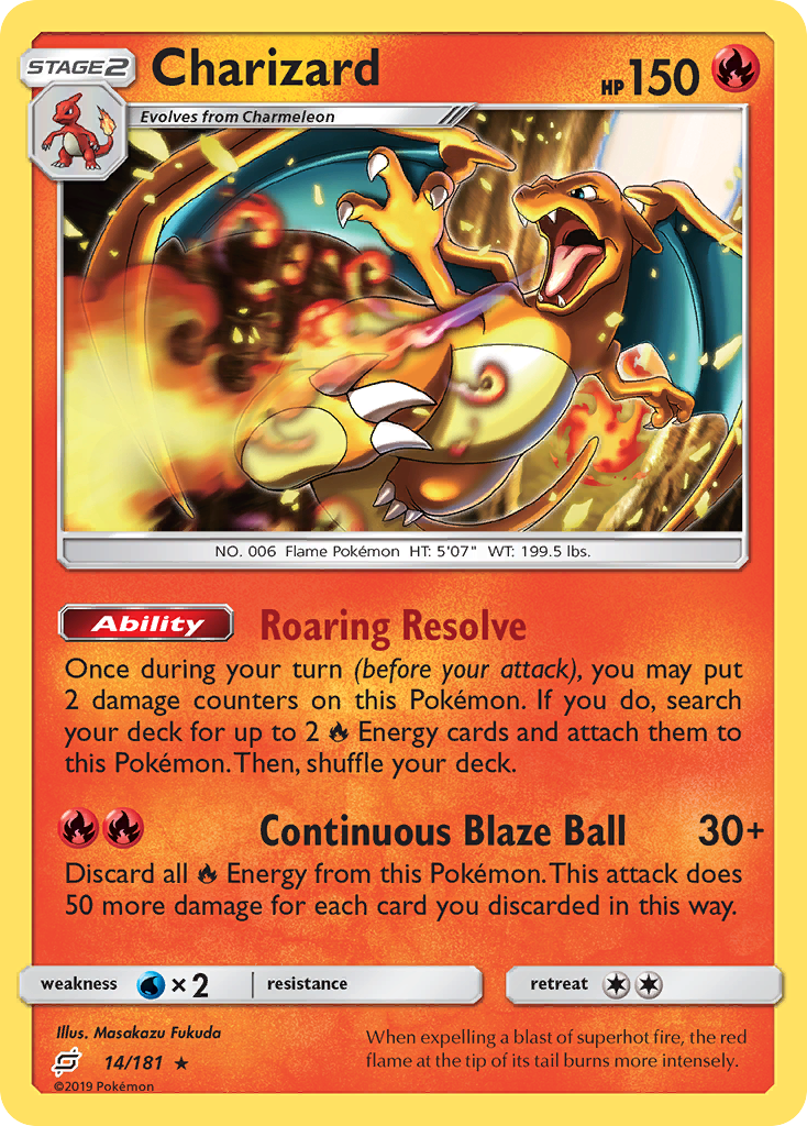 Charizard (14/181) (Cosmos Holo) [Sun & Moon: Team Up] | Mindsight Gaming