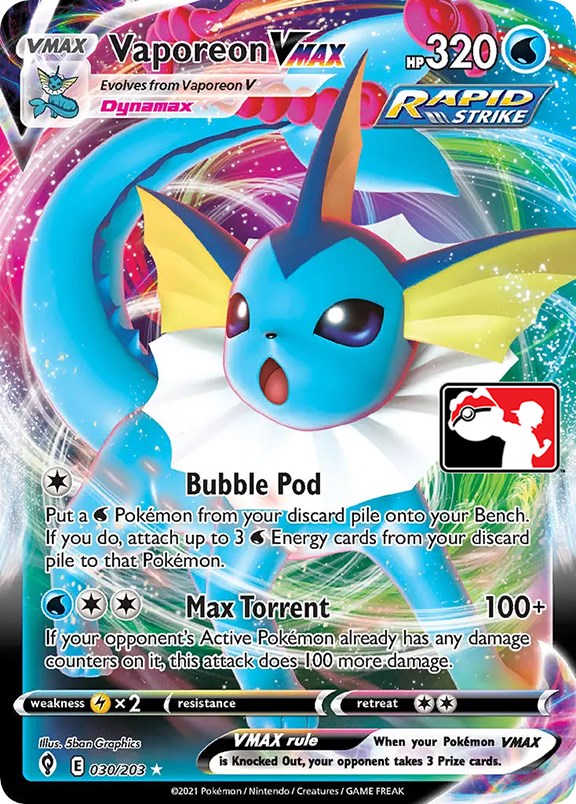 Vaporeon VMAX (030/203) [Prize Pack Series One] | Mindsight Gaming