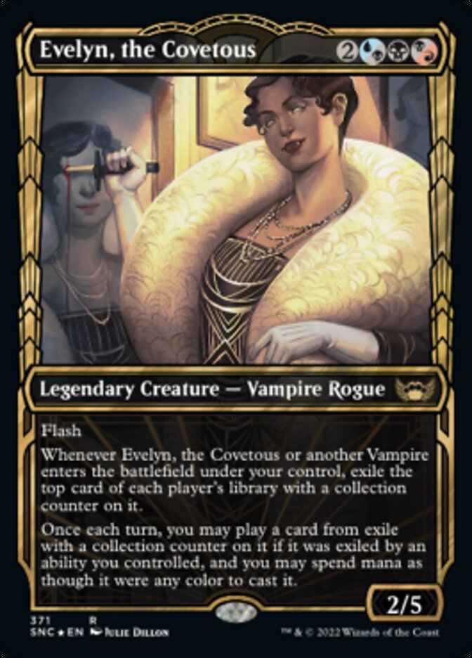 Evelyn, the Covetous (Showcase Golden Age Gilded Foil) [Streets of New Capenna] | Mindsight Gaming