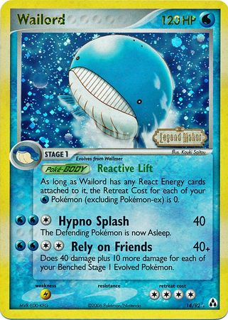 Wailord (14/92) (Stamped) [EX: Legend Maker] | Mindsight Gaming