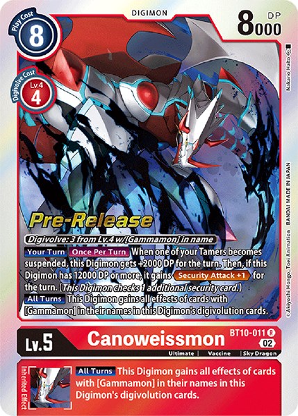 Canoweissmon [BT10-011] [Xros Encounter Pre-Release Cards] | Mindsight Gaming