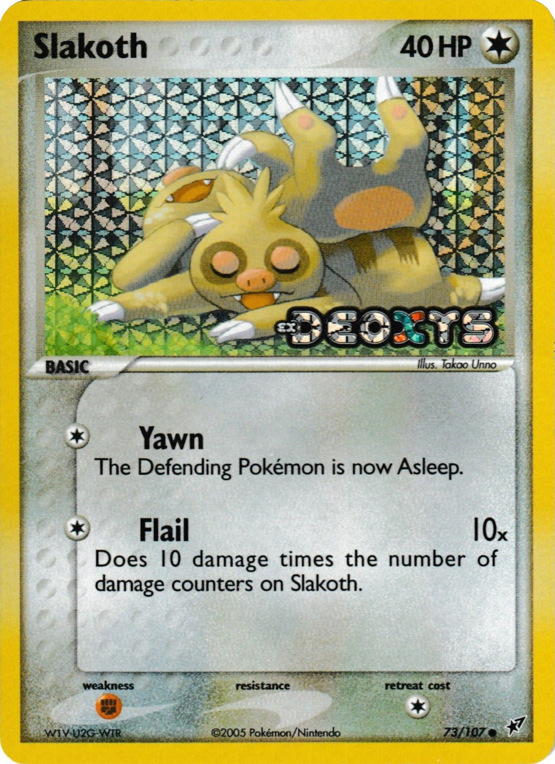 Slakoth (73/107) (Stamped) [EX: Deoxys] | Mindsight Gaming