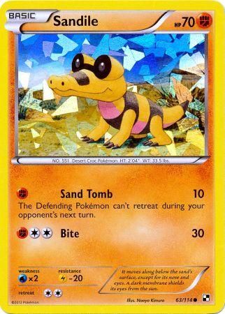 Sandile (63/114) (Cracked Ice Holo) [Black & White: Base Set] | Mindsight Gaming