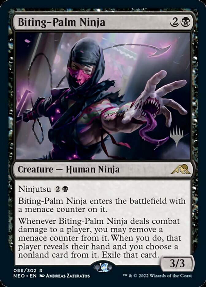 Biting-Palm Ninja (Promo Pack) [Kamigawa: Neon Dynasty Promos] | Mindsight Gaming