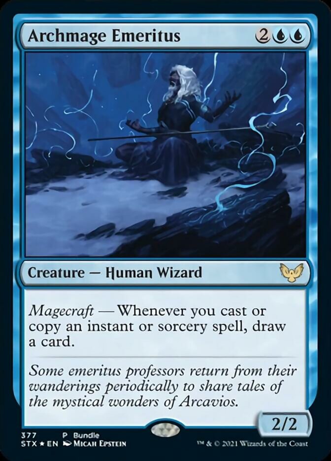 Archmage Emeritus (Bundle) [Strixhaven: School of Mages Promos] | Mindsight Gaming