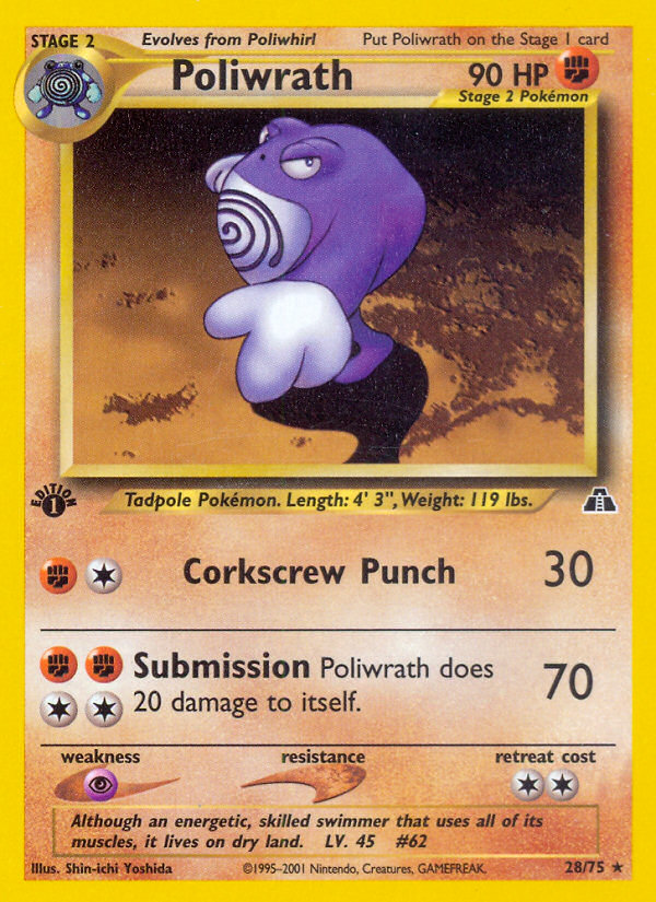 Poliwrath (28/75) [Neo Discovery 1st Edition] | Mindsight Gaming