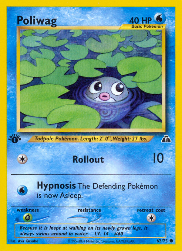 Poliwag (62/75) [Neo Discovery 1st Edition] | Mindsight Gaming