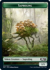 Saproling // Zombie Double-sided Token [Core Set 2021 Tokens] | Mindsight Gaming