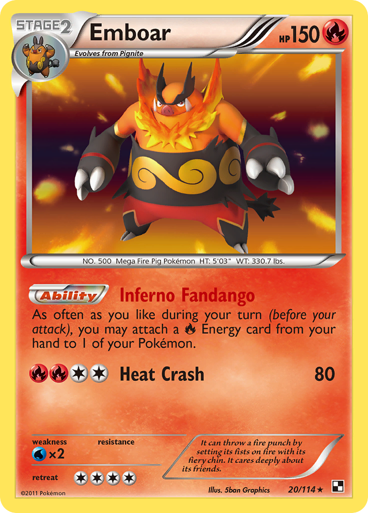 Emboar (20/114) [Black & White: Base Set] | Mindsight Gaming