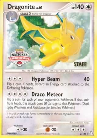 Dragonite (2/146) (National Championship Staff) [Diamond & Pearl: Legends Awakened] | Mindsight Gaming