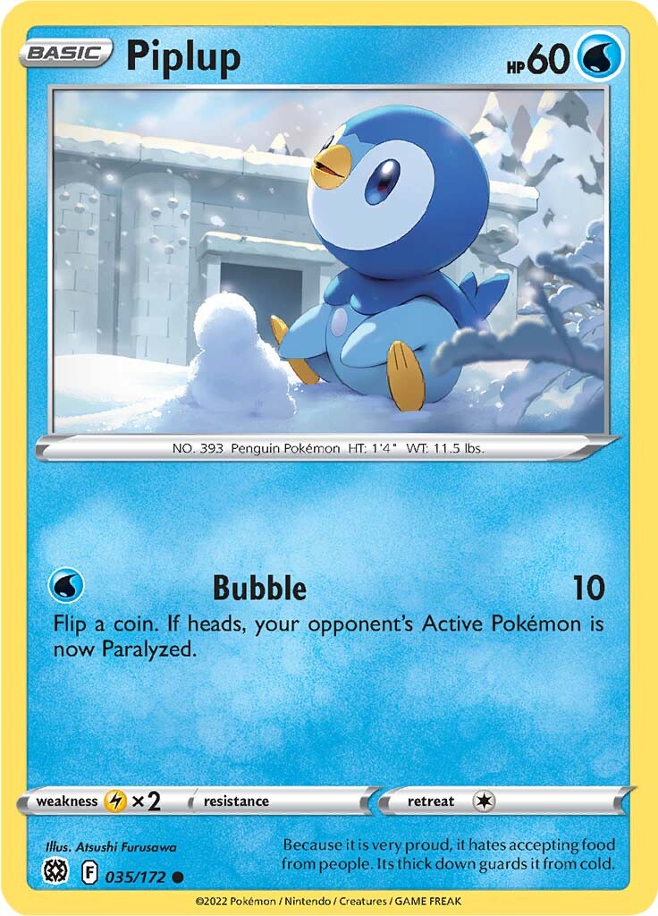 Piplup (035/172) [Sword & Shield: Brilliant Stars] | Mindsight Gaming