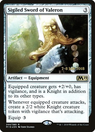 Sigiled Sword of Valeron [Core Set 2019 Promos] | Mindsight Gaming