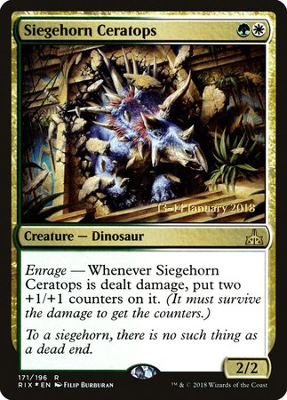 Siegehorn Ceratops [Rivals of Ixalan Promos] | Mindsight Gaming