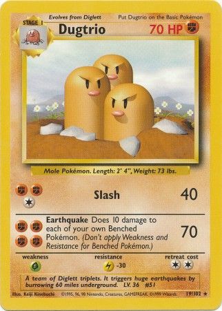 Dugtrio (19/102) [Base Set Unlimited] | Mindsight Gaming