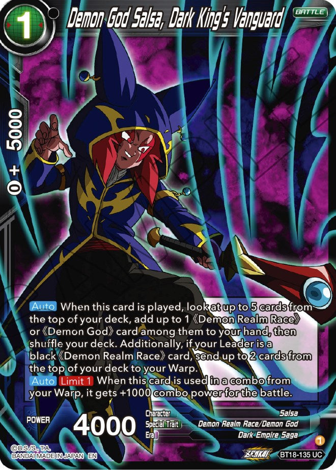 Demon God Salsa, Dark King's Vanguard (BT18-135) [Dawn of the Z-Legends] | Mindsight Gaming