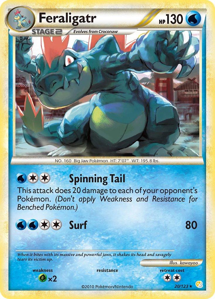 Feraligatr (20/123) (Theme Deck Exclusive) [HeartGold & SoulSilver: Base Set] | Mindsight Gaming