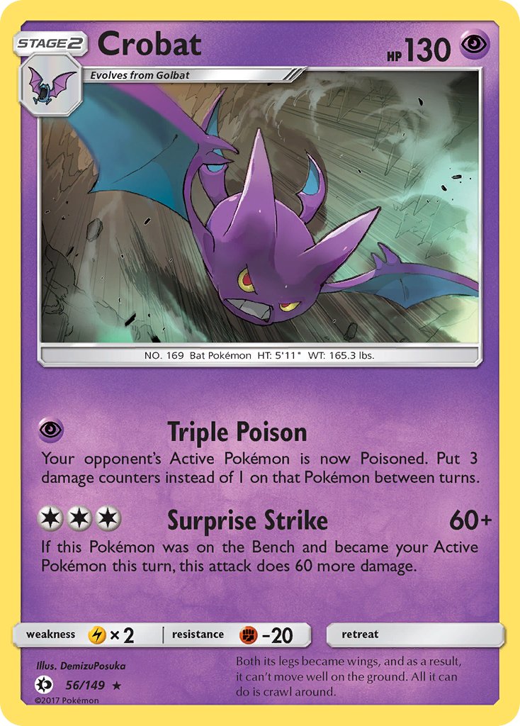 Crobat (56/149) (Prerelease Kit Exclusive) (Theme Deck Exclusive) [Sun & Moon: Base Set] | Mindsight Gaming