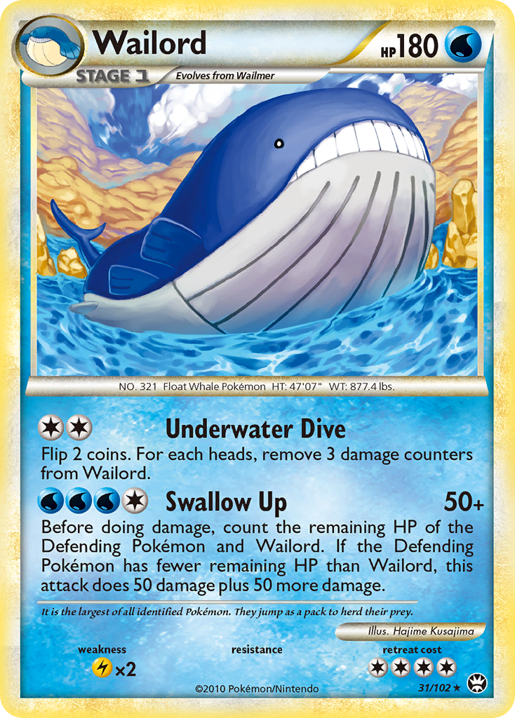 Wailord (31/102) [HeartGold & SoulSilver: Triumphant] | Mindsight Gaming