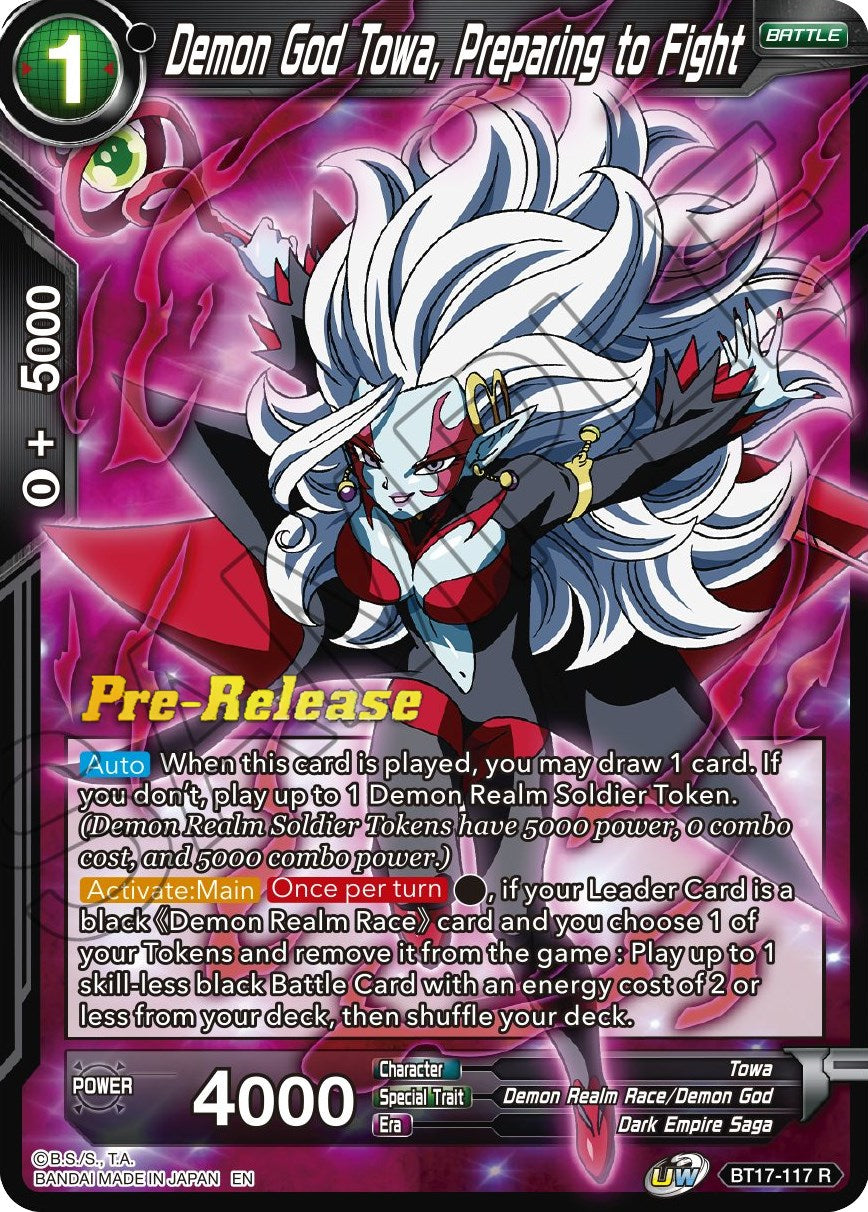 Demon God Towa, Preparing to Fight (BT17-117) [Ultimate Squad Prerelease Promos] | Mindsight Gaming