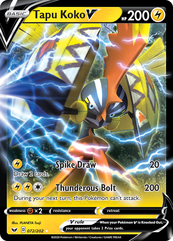 Tapu Koko V (072/202) [Sword & Shield: Base Set] | Mindsight Gaming