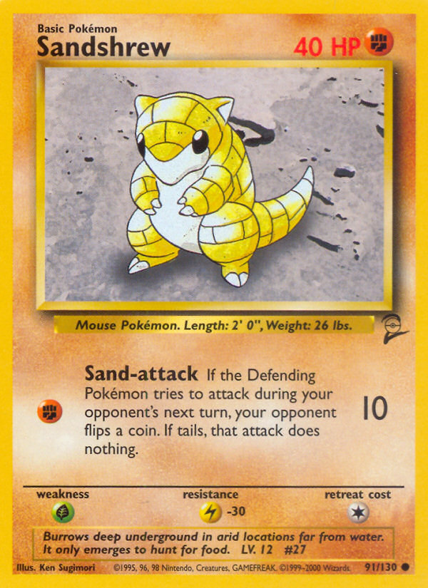 Sandshrew (91/130) [Base Set 2] | Mindsight Gaming